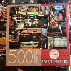 💟🧩 500 piece Keattikorn “Many Travel Bags”. Vintage bags are packed. Complete.